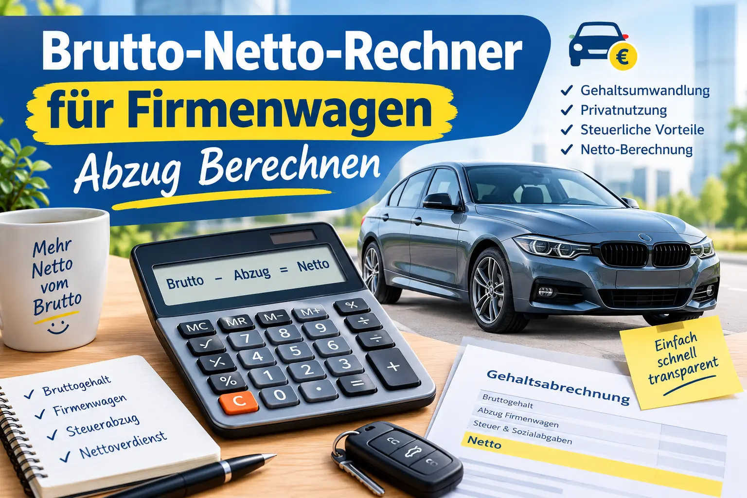 Brutto-Netto-Rechner für Firmenwagen: Abzug Berechnen 1 Du betrachtest gerade Brutto-Netto-Rechner für Firmenwagen: Abzug Berechnen
