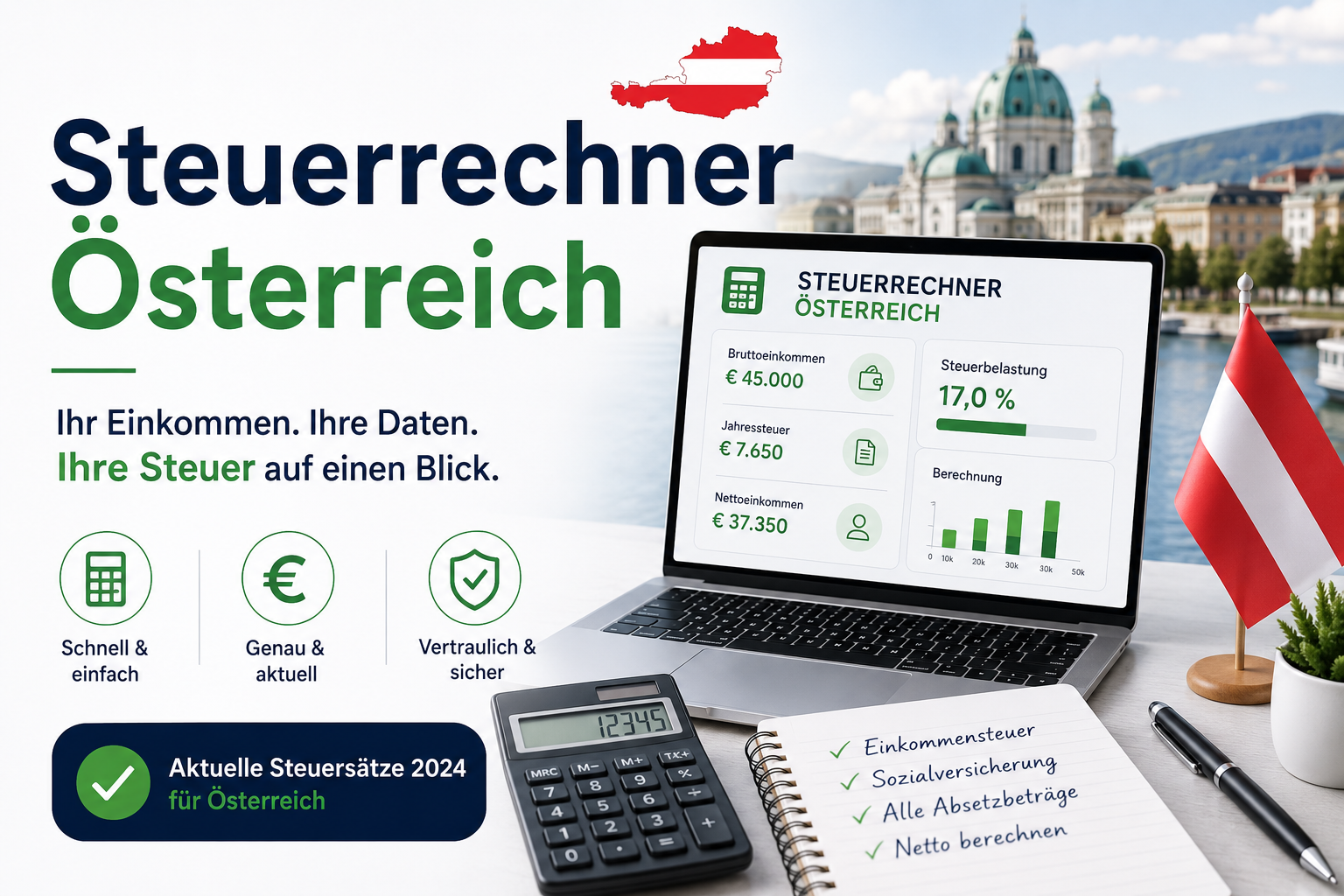 Du betrachtest gerade Steuerrechner Österreich 2026: Berechnen Sie Ihre Einkommensteuer einfach online