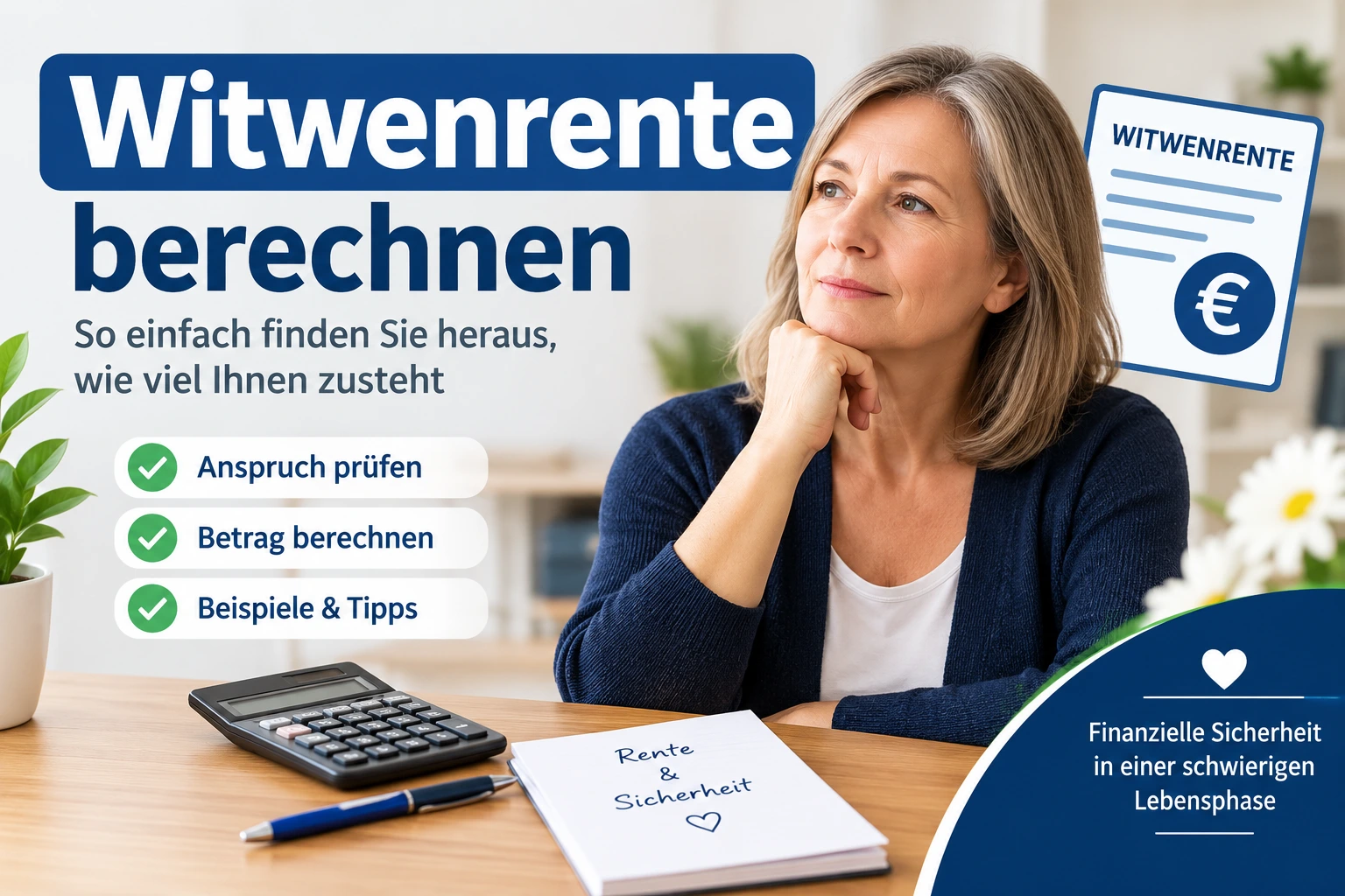 Du betrachtest gerade Witwenrente berechnen 2026 – Rechner, Höhe & Freibetrag